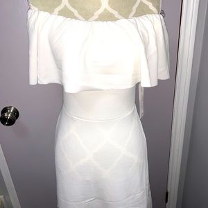 Cream Off-Shoulder Mini Dress